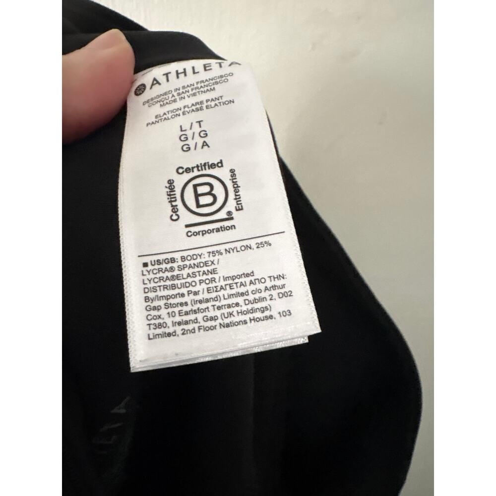 Athleta Elation Flare Pant Size Large Tall LT Black Style 981683 Yoga Workout - Picture 8 of 9